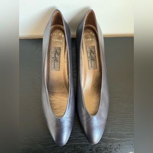 Vintage Amalfi. Genuine Leather Black Pillow Carmen Heels. Size 9.5AA.